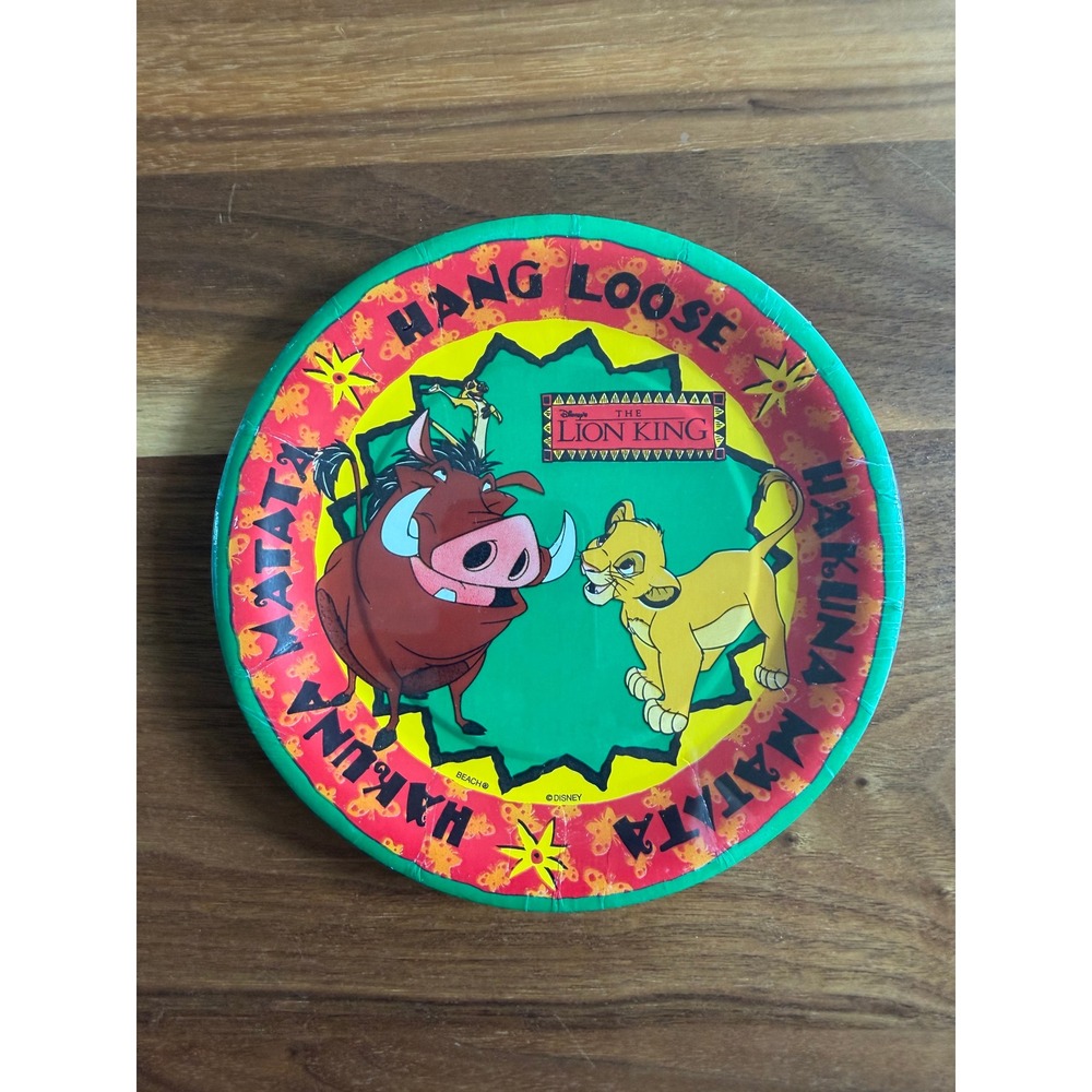 VTG Disney Lion King Paper Plates 7in Simba Timon Pumbaa New Sealed 8 Count